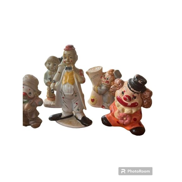 VTG Clown Ceramic Figurines Lot (10) Lil vegabond Originals By Erika Enesco Used - Picture 3 of 8